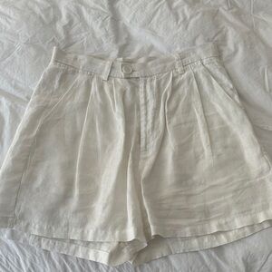 Parentezi white linen shorts